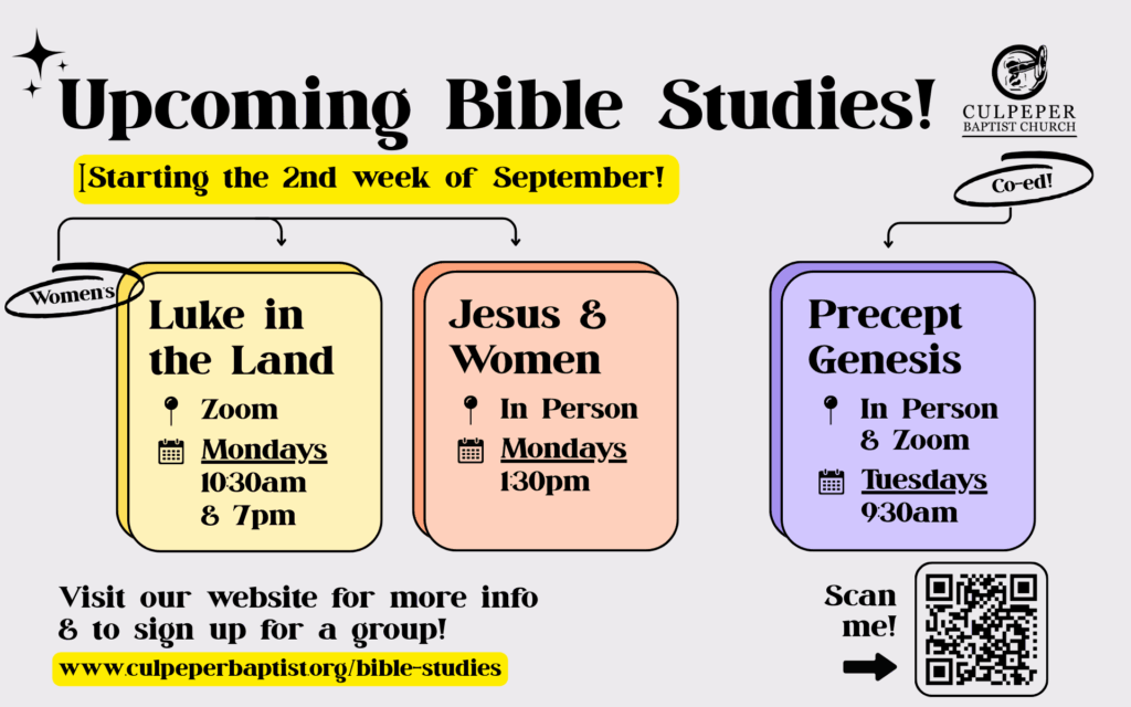 Upcoming Bible Studies