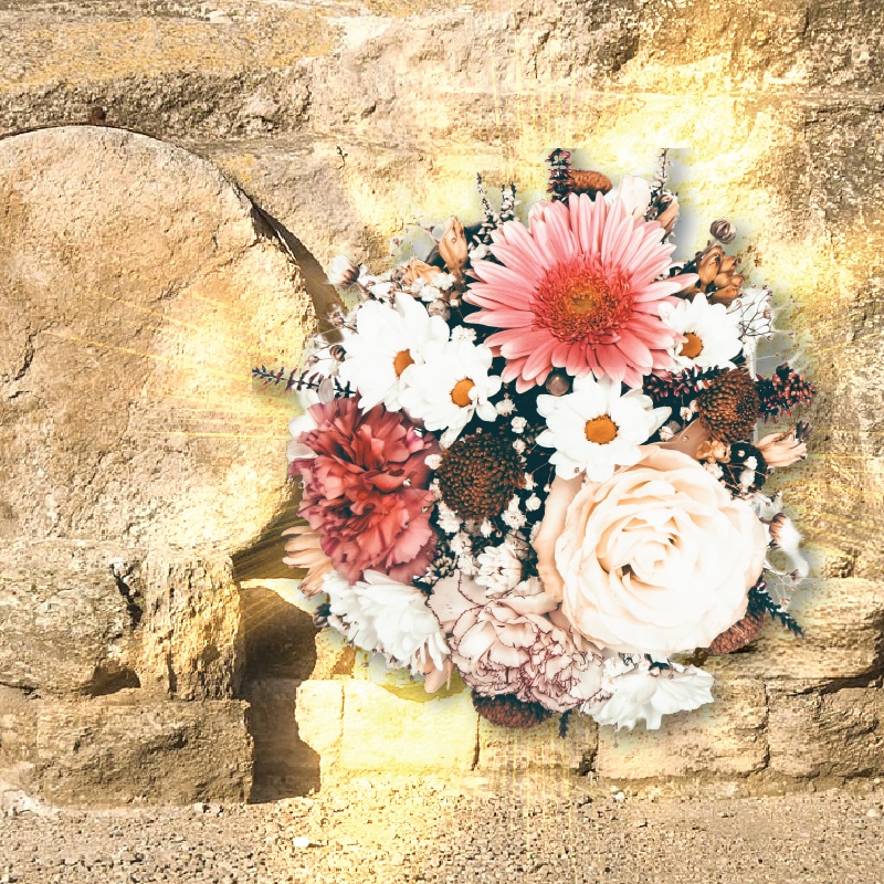 image of flowers and empty tomb